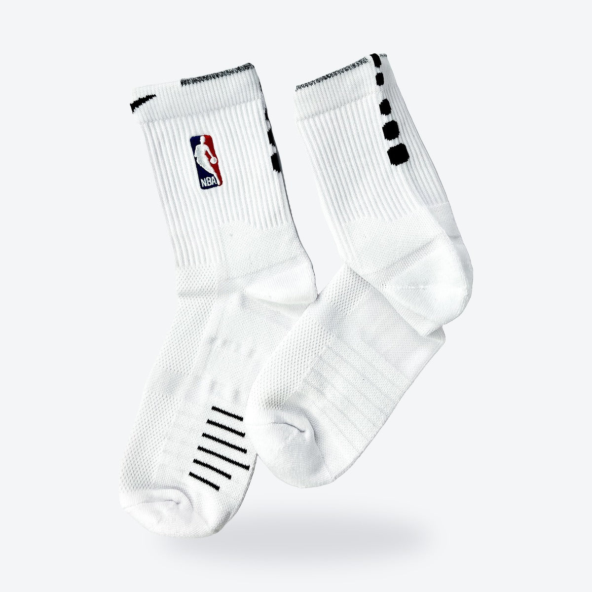 Calcetines Nike Élite Crew NBA – blancos con detalles negros, par