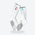 Calcetines Jordan Elite Quick NBA – blancos con detalles grises y logo Jumpman turquesa, par