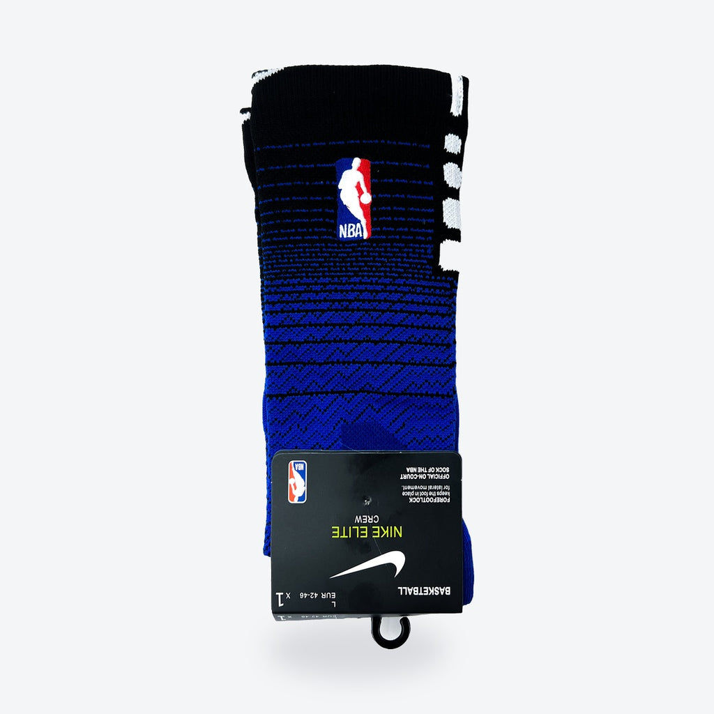 Calcetines Nike Élite Crew Orlando Magic – azul degradé con negro, en su empaque